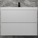 Style Line Тумба с раковиной Стокгольм 80 подвесная белый рифленый софт